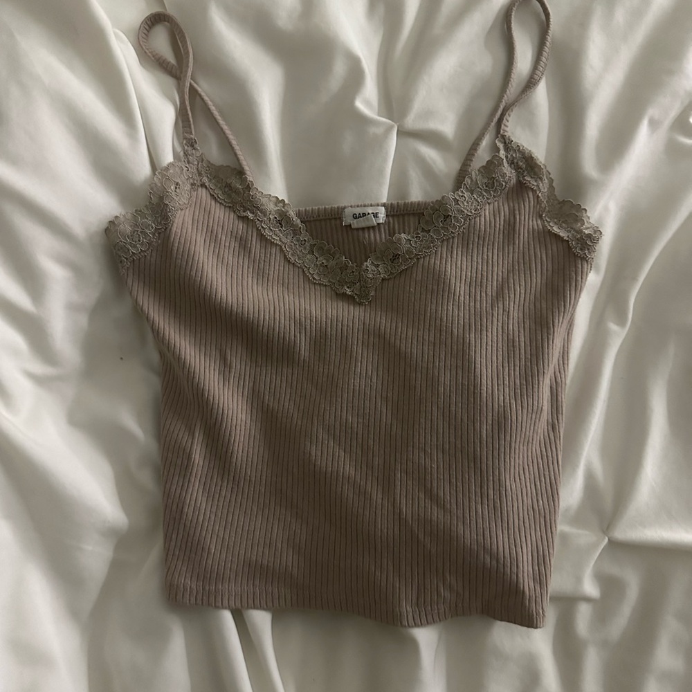 Garage lace cami/tank in tan size small like new